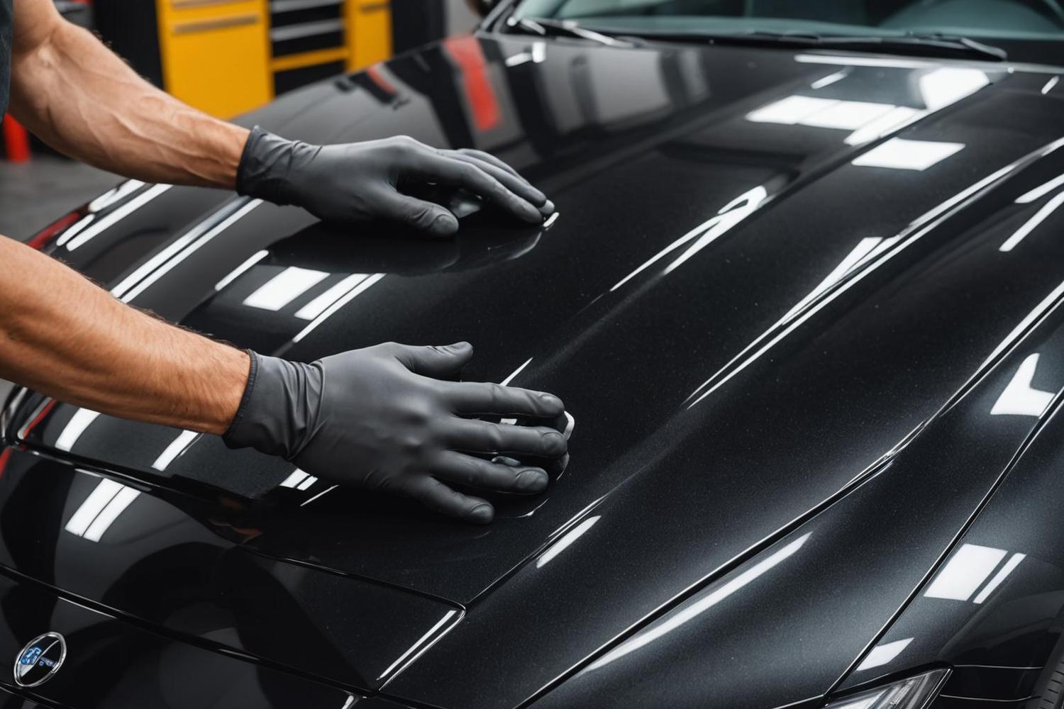 Ceramic coating being applied